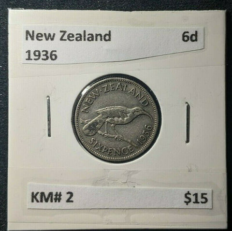 New Zealand 1936 Sixpence 6d KM# 2   #417