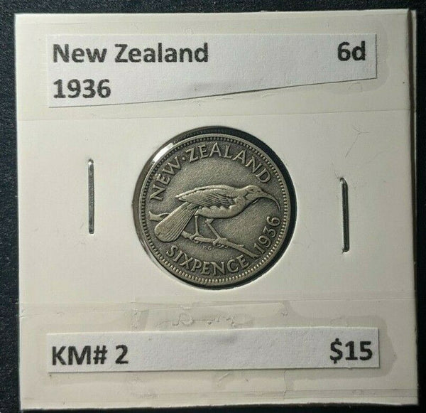 New Zealand 1936 Sixpence 6d KM# 2   #589