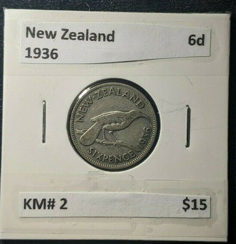 New Zealand 1936 Sixpence 6d KM# 2   #152