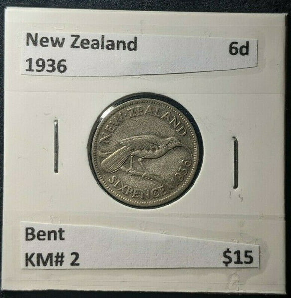 New Zealand 1936 Sixpence 6d KM# 2 Bent   #661