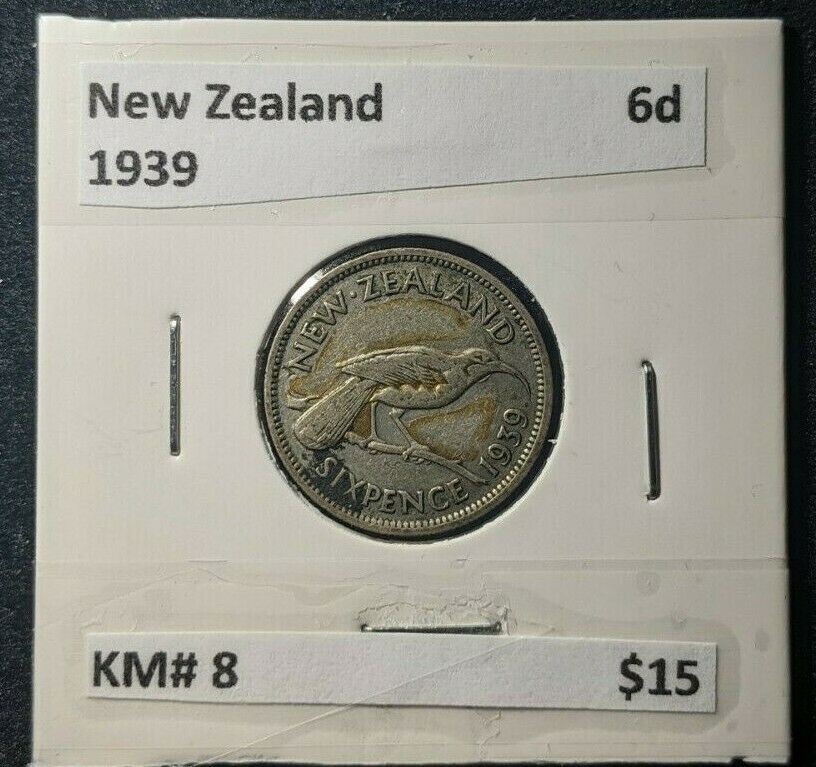 New Zealand 1939 Sixpence 6d KM# 8   #700