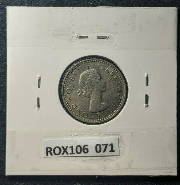 New Zealand 1957 Sixpence 6d Strap KM# 26.2   #071