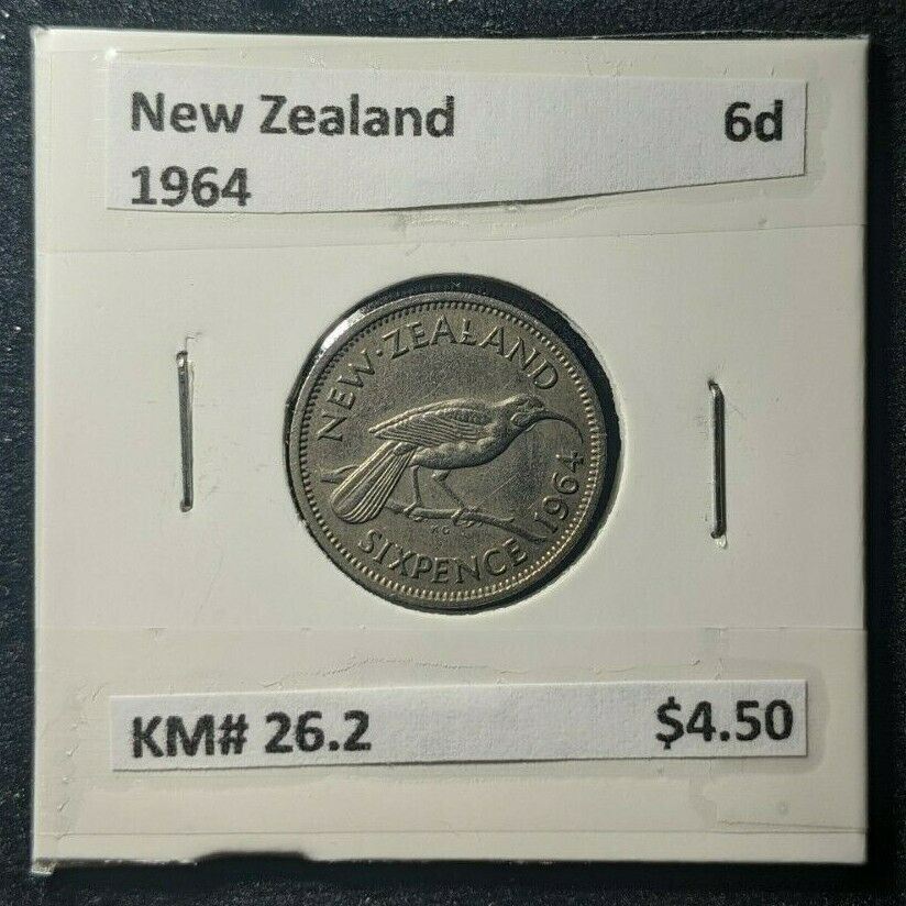 New Zealand 1964 Sixpence 6d KM# 26.2   #470