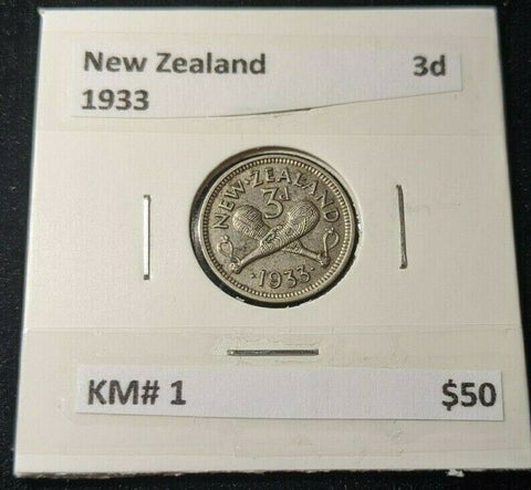 New Zealand 1933 Threepence 3d KM# 1   #318