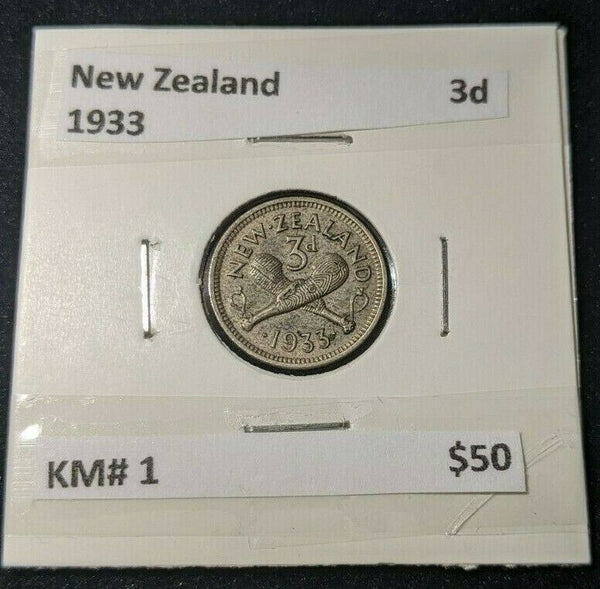 New Zealand 1933 Threepence 3d KM# 1   #139