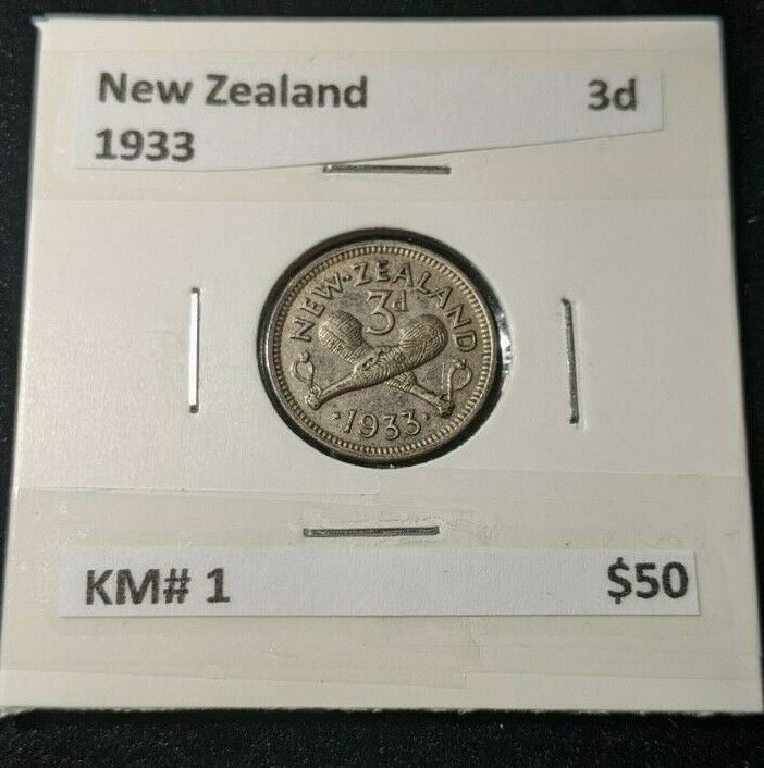 New Zealand 1933 Threepence 3d KM# 1   #443