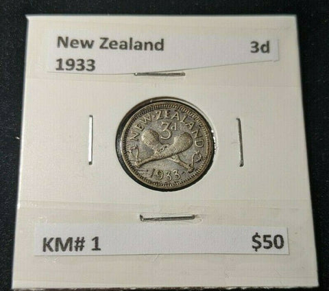 New Zealand 1933 Threepence 3d KM# 1   #424