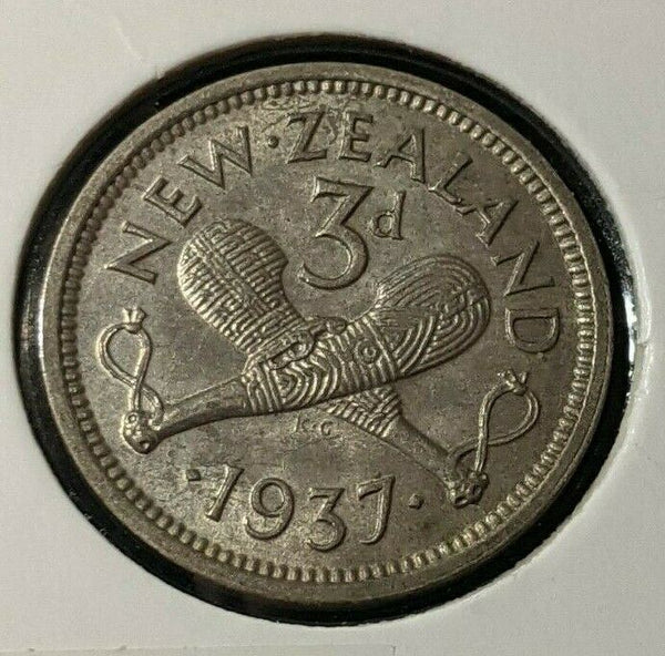 New Zealand 1937 Threepence 3d KM# 7   #093