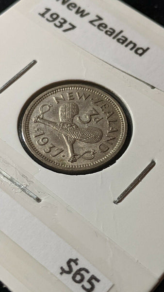 New Zealand 1937 Threepence 3d KM# 7   #093