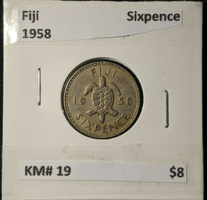 Fiji 1958 Sixpence 6d KM# 19   #217