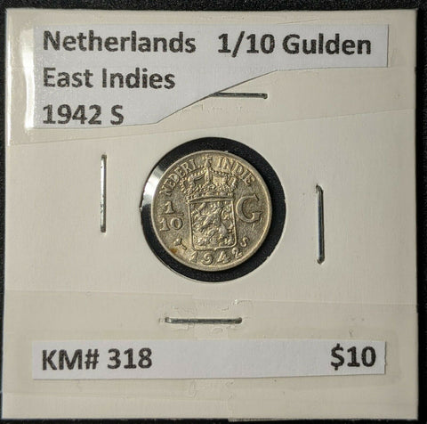 Netherlands East Indies 1942 S 1/10 Gulden KM# 318          #562