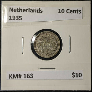 Netherlands 1935 10 Cents 10c KM# 163          #008