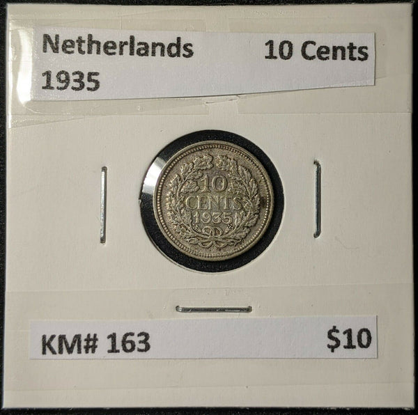 Netherlands 1935 10 Cents 10c KM# 163          #008