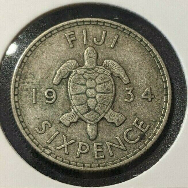 Fiji 1934 Sixpence 6d KM# 3      #522