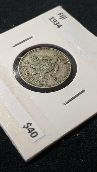 Fiji 1934 Sixpence 6d KM# 3      #522