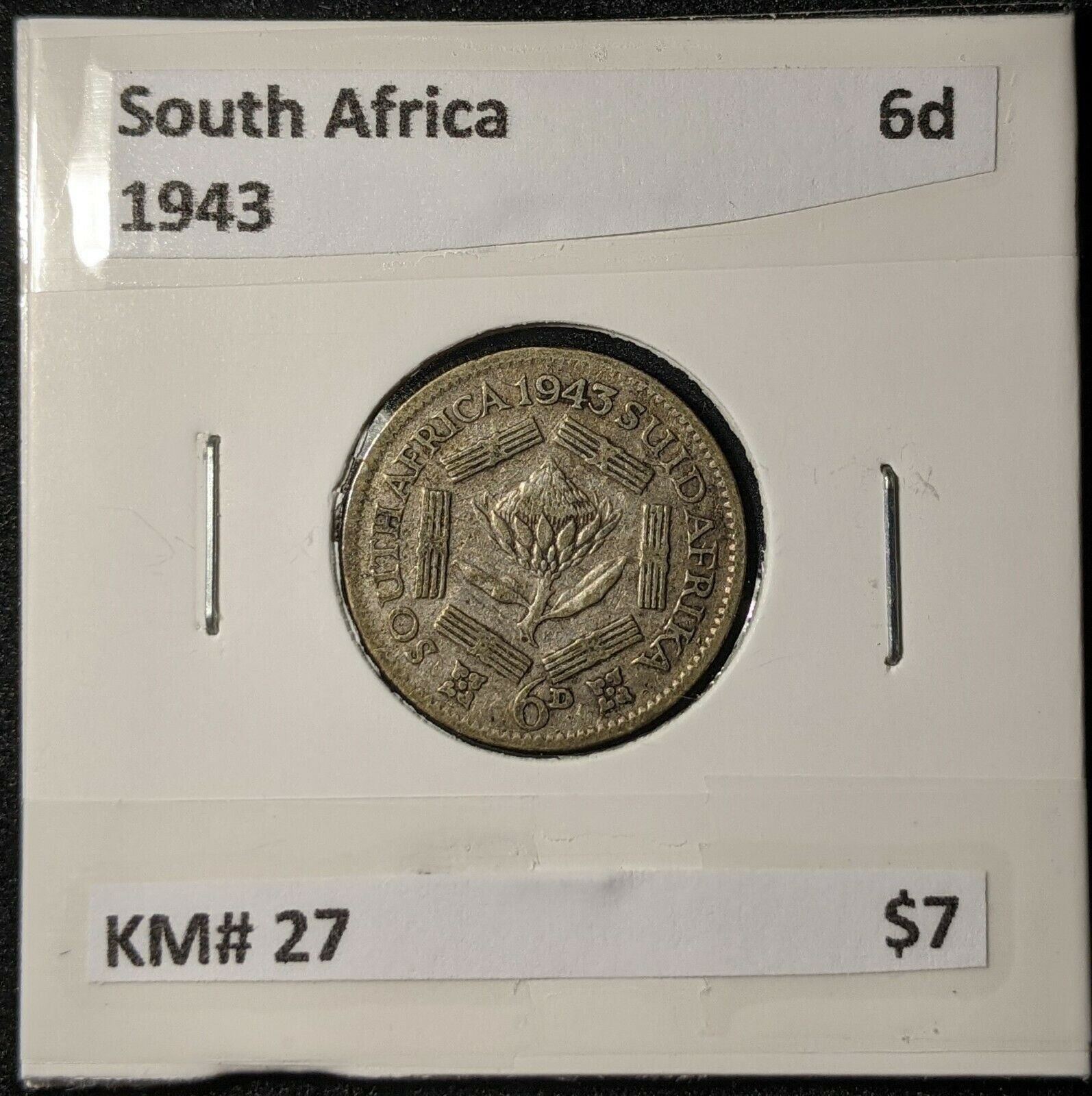 South Africa 1943 Sixpence 6d KM# 27    #046