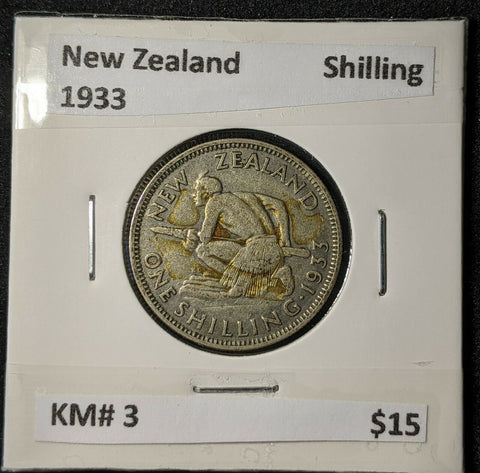 New Zealand 1933 Shilling 1/- KM# 3         #566