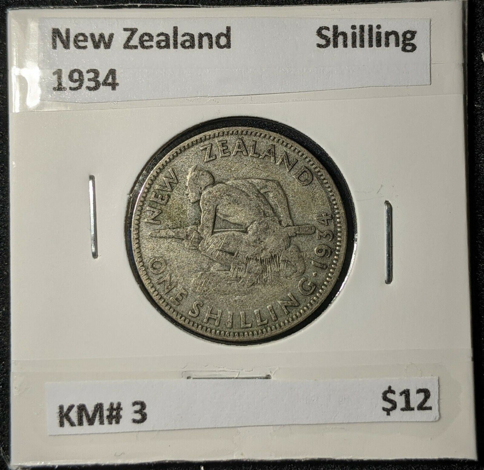 New Zealand 1934 Shilling 1/- KM# 3         #645
