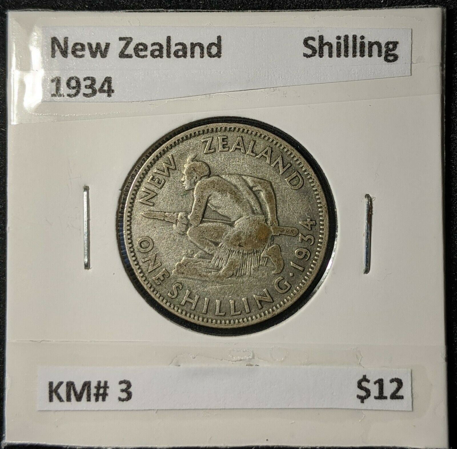 New Zealand 1934 Shilling 1/- KM# 3         #524