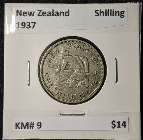 New Zealand 1937 Shilling 1/- KM# 9         #649