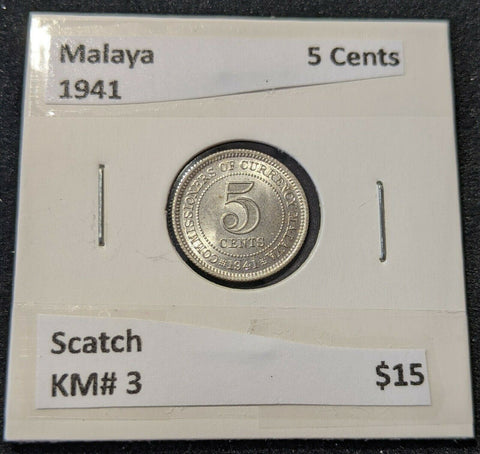 Malaya 1941 5 Cents KM# 3 Scratch      #465