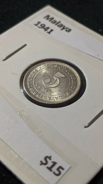 Malaya 1941 5 Cents KM# 3 Scratch      #465