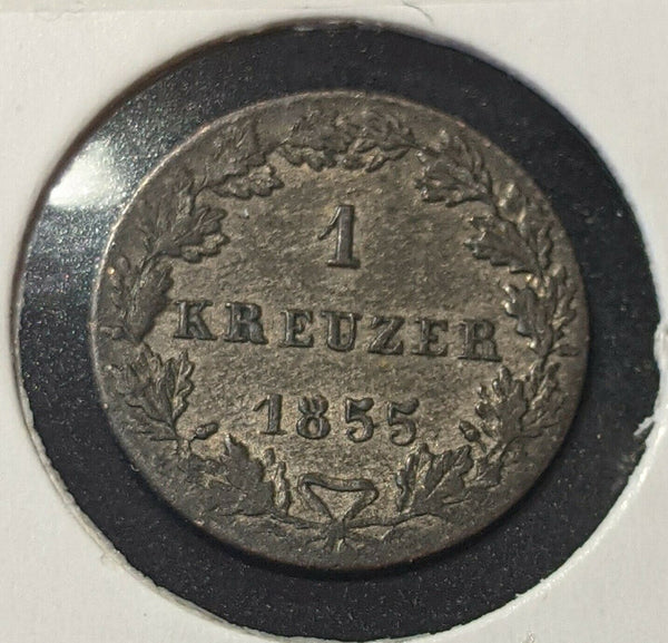 German States FRANKFURT AM MAIN 1855 Kreuzer KM# 312     #148  7A