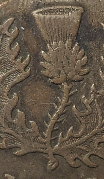 Canada NOVA SCOTIA 1843 Half Penny Token KM# 3 14 thorns - 13 bracts    #039