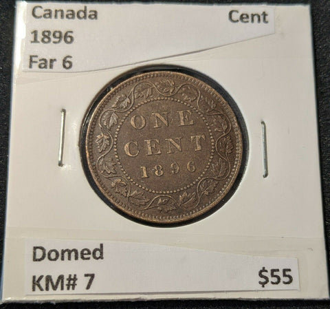 Canada 1896 Far 6 One Cent KM# 7 Domed     #041