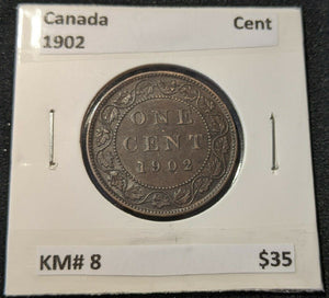 Canada 1902 One Cent KM# 8      #736