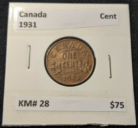 Canada 1931 One Cent KM# 28      #366
