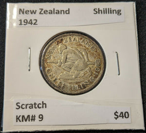 New Zealand 1942 Shilling KM# 9 Scratch      #061