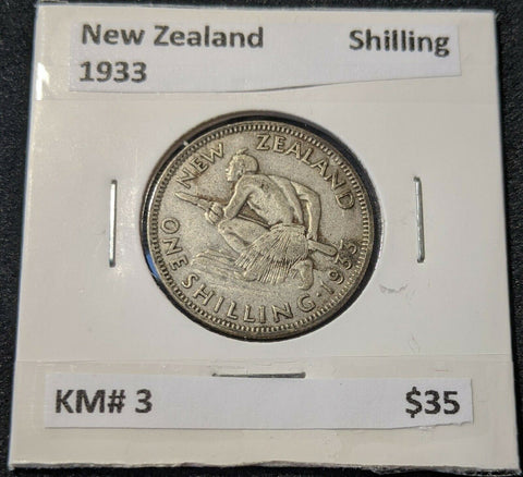 New Zealand 1933 Shilling KM# 3       #185