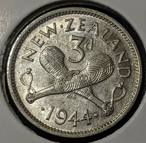 New Zealand 1944 Threepence 3d KM# 7        #381