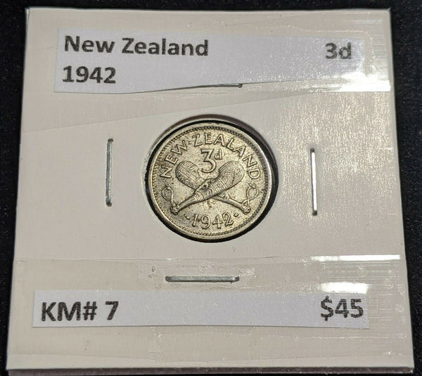 New Zealand 1942 Threepence 3d KM# 7         #112