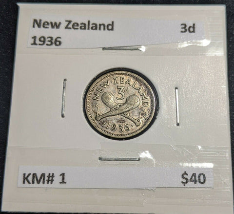 New Zealand 1936 Threepence 3d KM# 1        #428