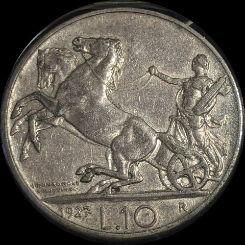 Italy 1927R 10 Lire KM# 68.1        #692