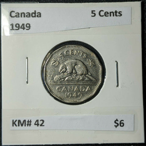 Canada 1949  Five Cents 5c KM# 42      #259   9A