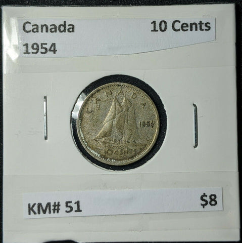 Canada 1954 Ten Cents 10c KM# 51    #462  #9B