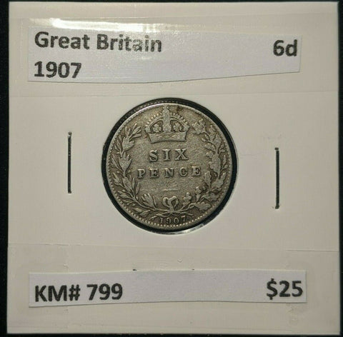 Great Britain 1907 Sixpence 6d KM# 799      #007