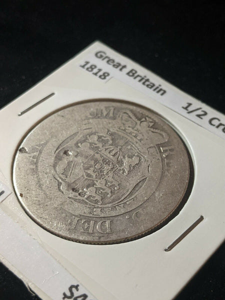 Great Britain 1818 Half Crown KM# 672 Damaged  #025
