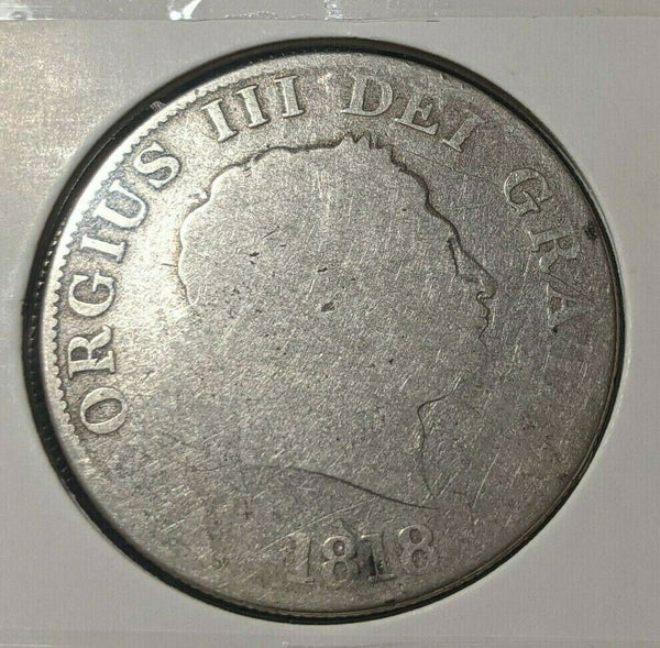 Great Britain 1818 Half Crown KM# 672 Damaged  #025