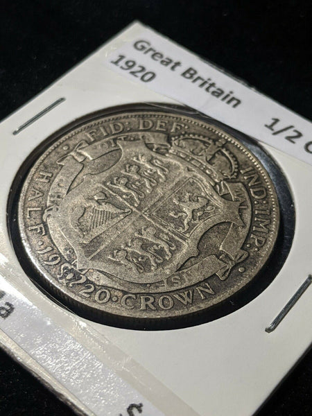 Great Britain 1920 1/2 Crown KM# 818.1a #681