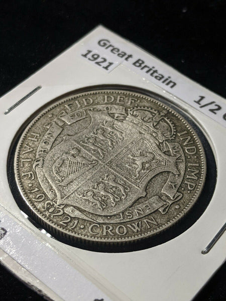 Great Britain 1921 1/2 Crown KM# 818.1a  #707