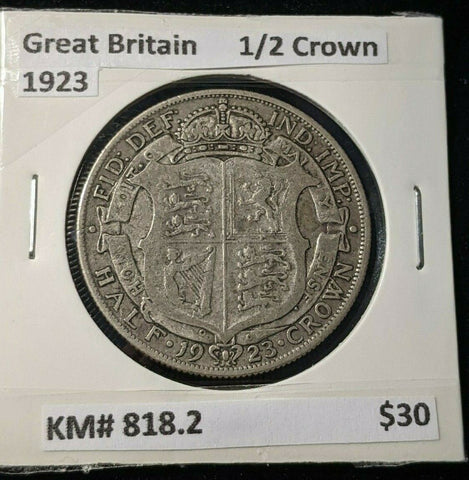 Great Britain 1923 1/2 Crown KM# 818.2  #538