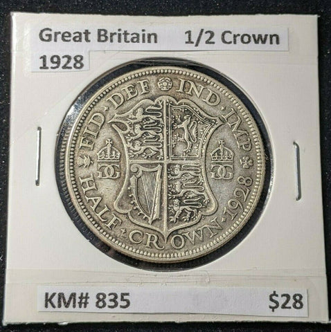 Great Britain 1928 1/2 Crown KM# 835  #048
