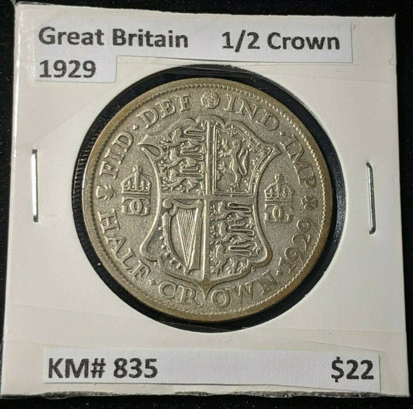 Great Britain 1929 1/2 Crown KM# 835  #558