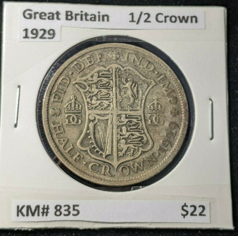 Great Britain 1929 1/2 Crown KM# 835  #686