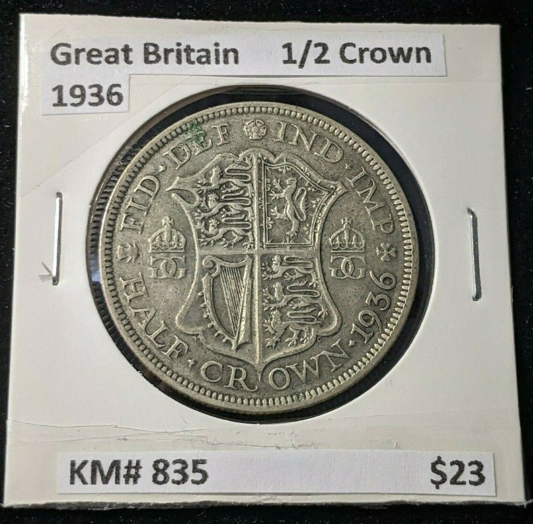 Great Britain 1936 1/2 Crown KM# 835     #166