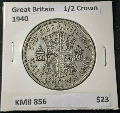Great Britain 1940 1/2 Crown KM# 856    #571
